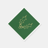 シンプルなクリスマスコレクション – ホリー スタンダードカクテルナプキン (角)