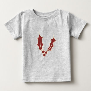 シンプルなクリスマスコレクション – ホリー ベビーTシャツ
