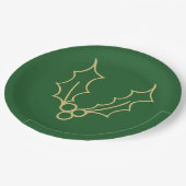 シンプルなクリスマスコレクション – ホリー ペーパープレート (アングル)