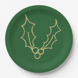 シンプルなクリスマスコレクション – ホリー ペーパープレート