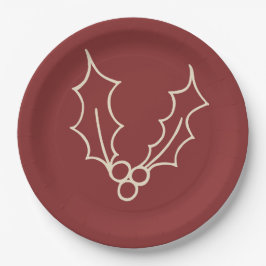 シンプルなクリスマスコレクション – ホリー ペーパープレート