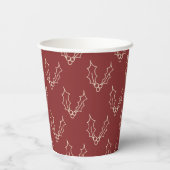 シンプルなクリスマスコレクション – ホリー 紙コップ (裏面)