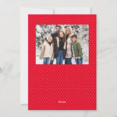 シンプルなクリスマススクリプトの赤い2枚の写真入り シーズンカード (裏面)