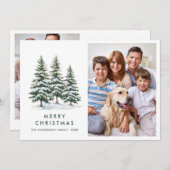 シンプルなクリスマスツリーのグリーティング(写真2枚) シーズンカード (正面/裏面)