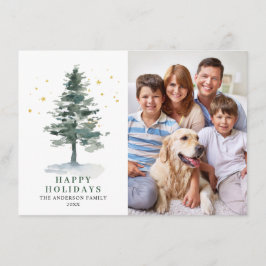 シンプルなクリスマスツリーのグリーティング（写真3枚） シーズンカード
