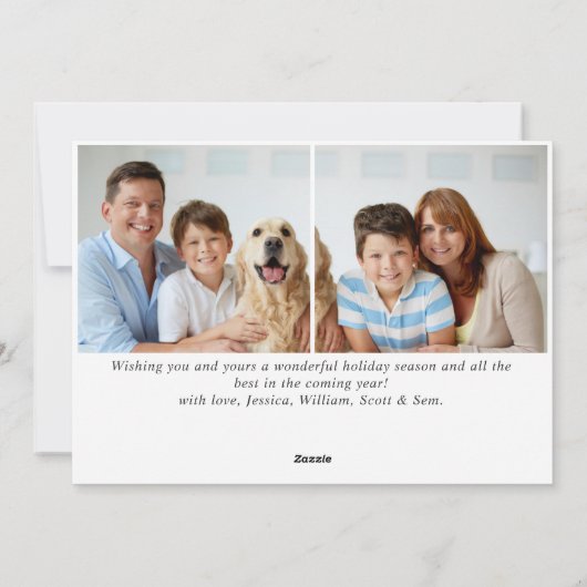 シンプルなクリスマスツリーのグリーティング（写真3枚） シーズンカード (裏面)