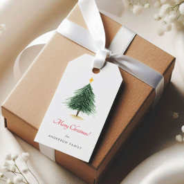 シンプルなクリスマスツリーのホリデーギフトタグ ギフトタグ