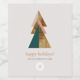 シンプルなクリスマスツリーのロゴギフト ワインラベル