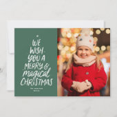 シンプルなクリスマスツリーの楽しい写真 シーズンカード (正面)