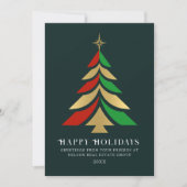 シンプルなクリスマスツリーの法人向けグリーティング シーズンカード (正面)