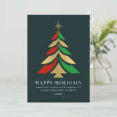 シンプルなクリスマスツリーの法人向けグリーティング シーズンカード (スタンド正面)