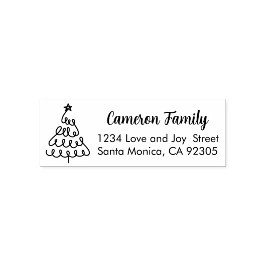 シンプルなクリスマスツリーの浸透印(スタンプ) セルフインキングスタンプ (デザイン)