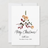 シンプルなクリスマスツリーの葉 ラスティックスタイル シーズンカード (正面)