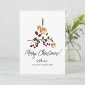 シンプルなクリスマスツリーの葉 ラスティックスタイル シーズンカード (スタンド正面)