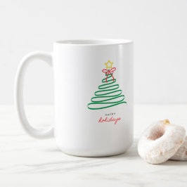 🎄 シンプルなクリスマスツリーホリデーマグ コーヒーマグカップ