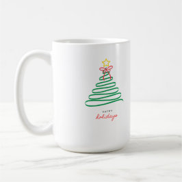 🎄 シンプルなクリスマスツリーホリデーマグ コーヒーマグカップ