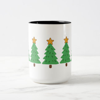 シンプルなクリスマスツリー ツートーンマグカップ