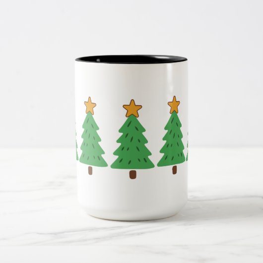 シンプルなクリスマスツリー ツートーンマグカップ (中央)