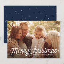 シンプルなクリスマスフォトカード メリークリスマス