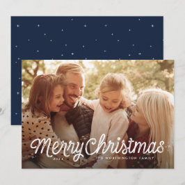 シンプルなクリスマスフォトカード メリークリスマス シーズンカード