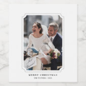 シンプルなクリスマスホリデー写真 ワインラベル (シングルラベル)