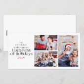 シンプルなクリスマスホリデー ホワイト 3フレーム フォトカード シーズンカード (正面/裏面)