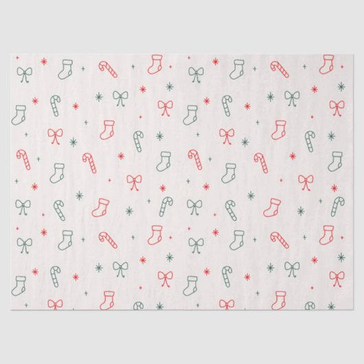 シンプルなクリスマス包装紙 薄葉紙 (正面)