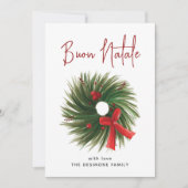 シンプルなクリスマス水彩リース シーズンカード (正面)