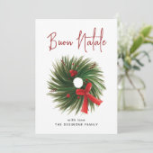 シンプルなクリスマス水彩リース シーズンカード (スタンド正面)