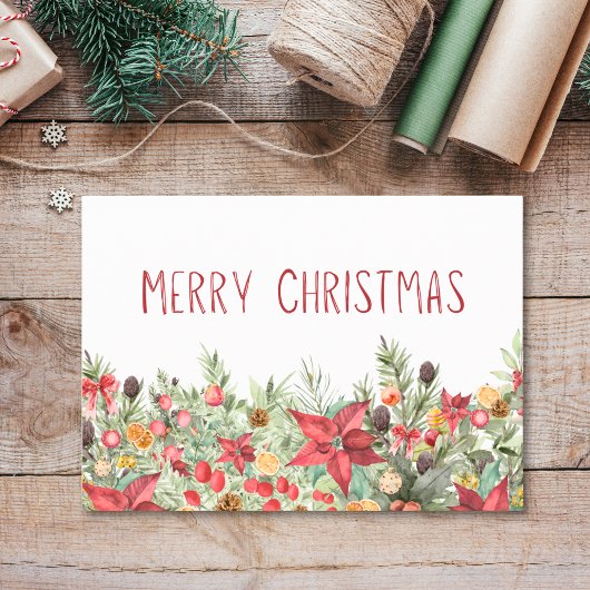 シンプルなクリスマス - あたたかな冬の花々 シーズンカード