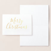 シンプルなクリスマス カリグラフィー ゴールド 箔カード (ディスプレー)