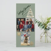 シンプルなクリスマス フォト コラージュ ホリデー カード (スタンド正面)
