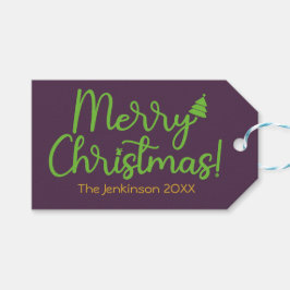 シンプルなクリスマス ヴァイオレット ギフトタグ