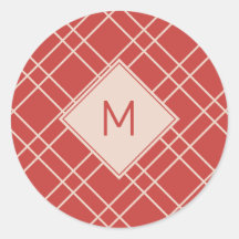 シンプルなクリスマス　赤とクリームのモノグラムチェック