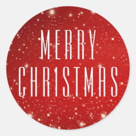 シンプルなクリスマス　赤と白 ラウンドシール