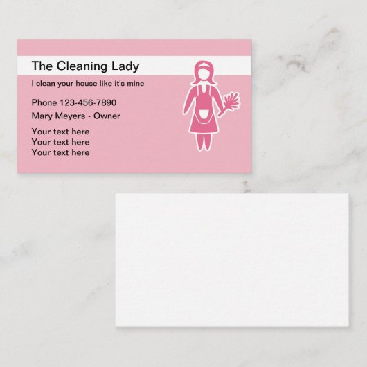 シンプルなクリーニングサービス 名刺 (正面/裏面)