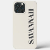 シンプルなクリーム色の名入れデザイン Case-Mate iPhoneケース (裏面)