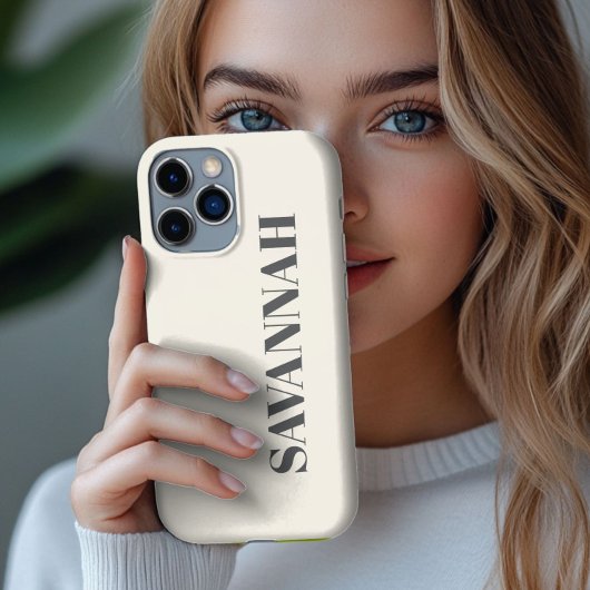 シンプルなクリーム色の名入れデザイン Case-Mate iPhoneケース