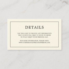 シンプルなクリーム モノグラム エレガント ウェディング エンクロージャーカード