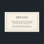 シンプルなクリーム モノグラム エレガント ウェディング エンクロージャーカード<br><div class="desc">シンプルで小さなウェディングエンクロージャーカードで、モダンでありながらエレガントなデザインが特徴です。お客様の詳細が薄い枠で囲まれ、裏面にはお客様のモノグラムが入っています。すべてのデザイン要素は、ニュートラルなアイボリー/クリーム色の背景に黒で表示され、デザインツールで編集可能です。ミニマリストのカップルに最適な、洗練されたスタイリッシュなデザインです。これらのエンクロージャーカードを使用して、ホテル情報、駐車場、シャトル情報など、ゲストが知る必要がある重要な詳細を提供します。</div>