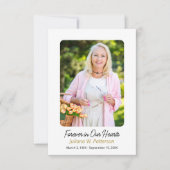 シンプルなクロス写真葬儀感謝カード 招待状 (正面)