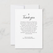 シンプルなクロス写真葬儀感謝カード 招待状 (裏面)