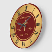 シンプルなクロス カスタマイズ ゴールド アニバーサリー ラージ壁時計 (傾斜)