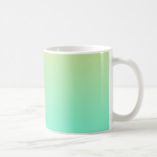 シンプルなグラデーション パステルイエロー ターコイズ コーヒーマグカップ