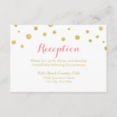 シンプルなグリッターの金ゴールドの点の結婚披露宴 エンクロージャーカード (正面)