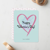 シンプルなグリッター教室バレンタインデー ノートカード (正面/裏面インサイチュ)