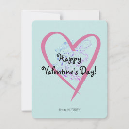 シンプルなグリッター教室バレンタインデー ノートカード