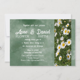 シンプルなグリーンのカトリック結婚式招待状 招待状