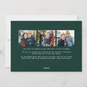 シンプルなグリーンのクリスマスカード 4枚の写真と手書き風フォント シーズンカード (裏面)