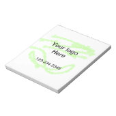 シンプルなグリーンのスパークルグリッターにロゴ番号を追加 ノートパッド (回転)